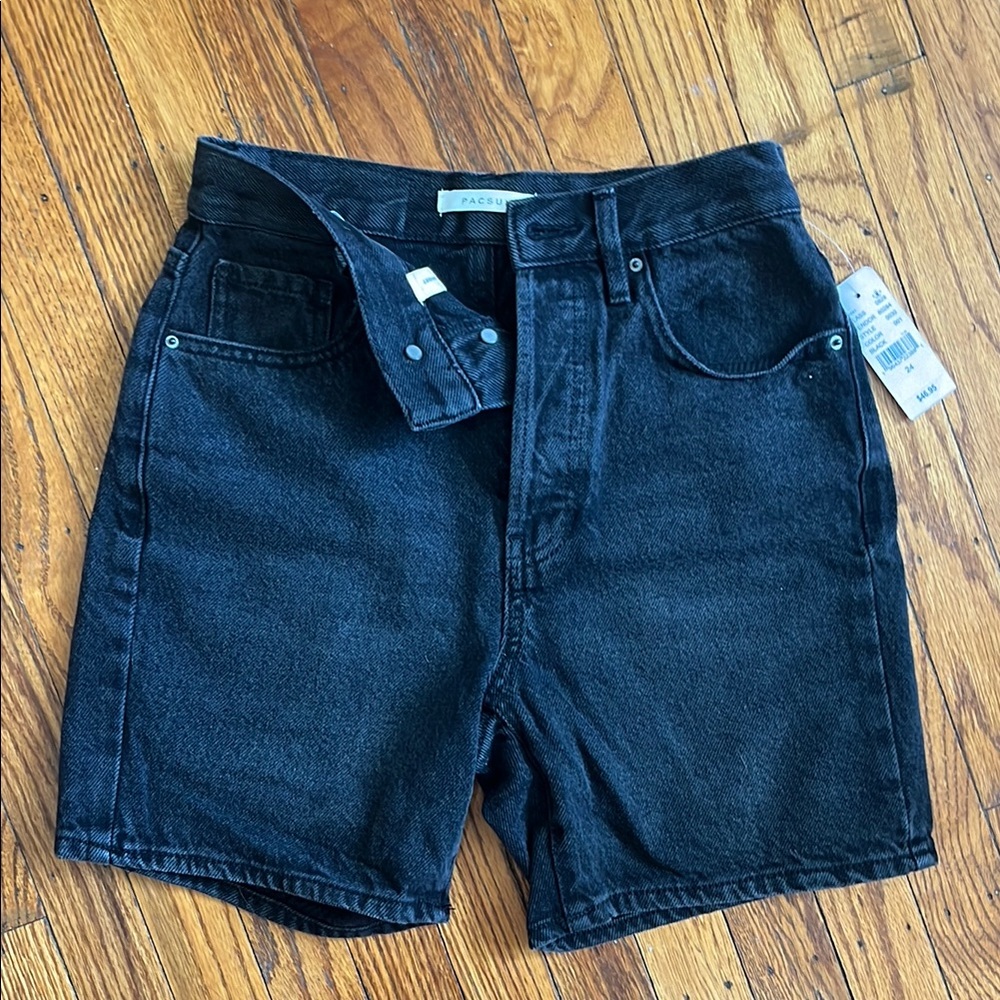 PacSun Black Jean Shorts High-Waisted Relaxed Fit